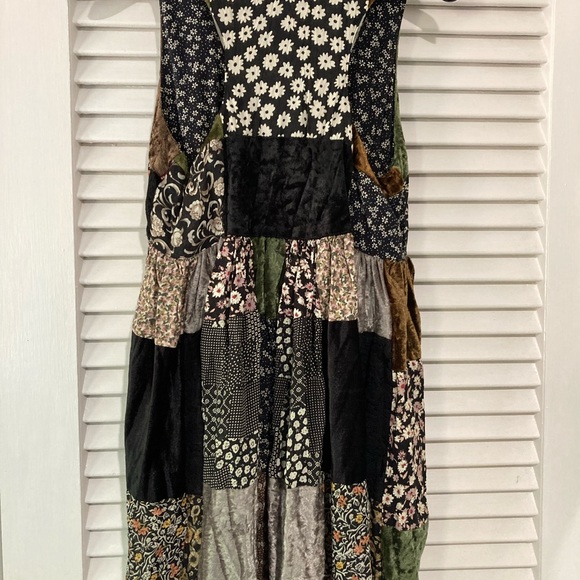 Patchwork mini jumper, rayon and crushed velvet patches, s - Picture 3 of 4